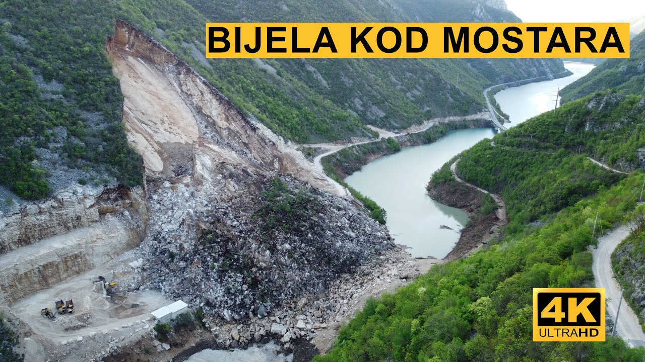 Odron (klizište) u Bijeloj kod Mostara je visoko 166m (dronom izmjerio). 4K dron.
