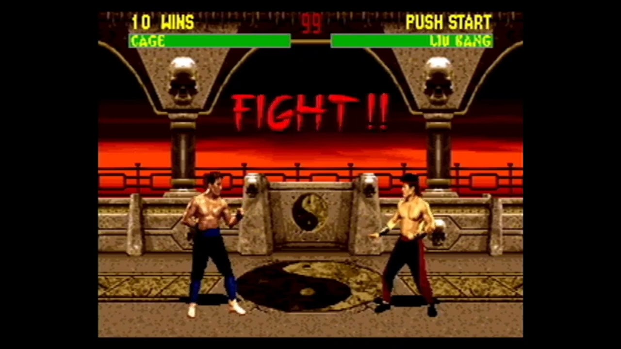 Mortal Kombat 2 Genesis Johnny Cage playthrough very hard