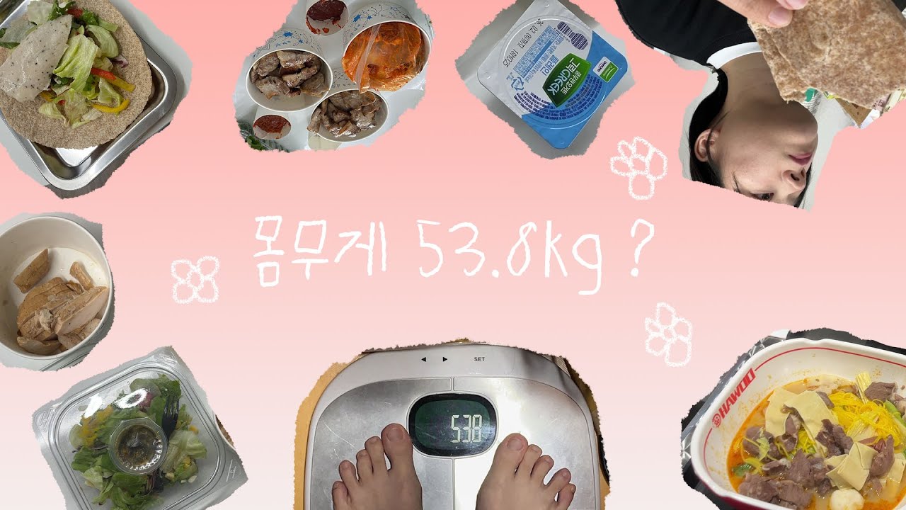 다이어트 2주차｜53.8kg 찍었다｜왔다갔다해｜점심만 식단하고 저녁은 맘껏먹는 다이어트