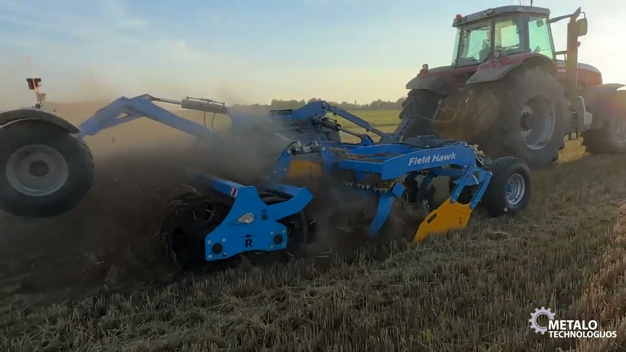 Rolland-FieldHawk-6.0 darbai Raseinių r. | Darbas kviečių ražienoje | Diskinis skutikas bandymuose