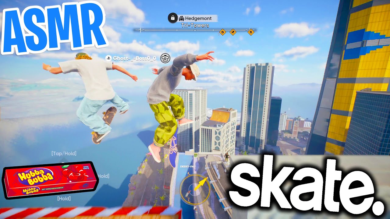 ASMR Gaming 😴 skate. is Awesome! Gum Chewing 🎮🎧 Controller Sounds + Whispering 💤