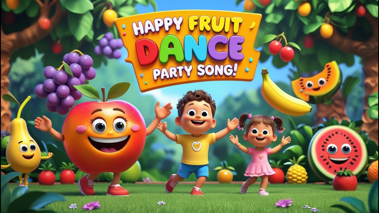🍓🍉🎶 Happy Fruit Dance Party Song 🎵🍊🍎🍌🍇 |  Yummy Fruits Song for Kids 🍍🍎🍉