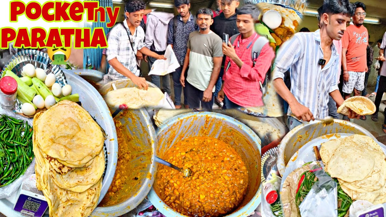 Humble Raju Da Selling Cheapest Paratha With Unlimited Sabji At Kolkata | Indian Street Food |