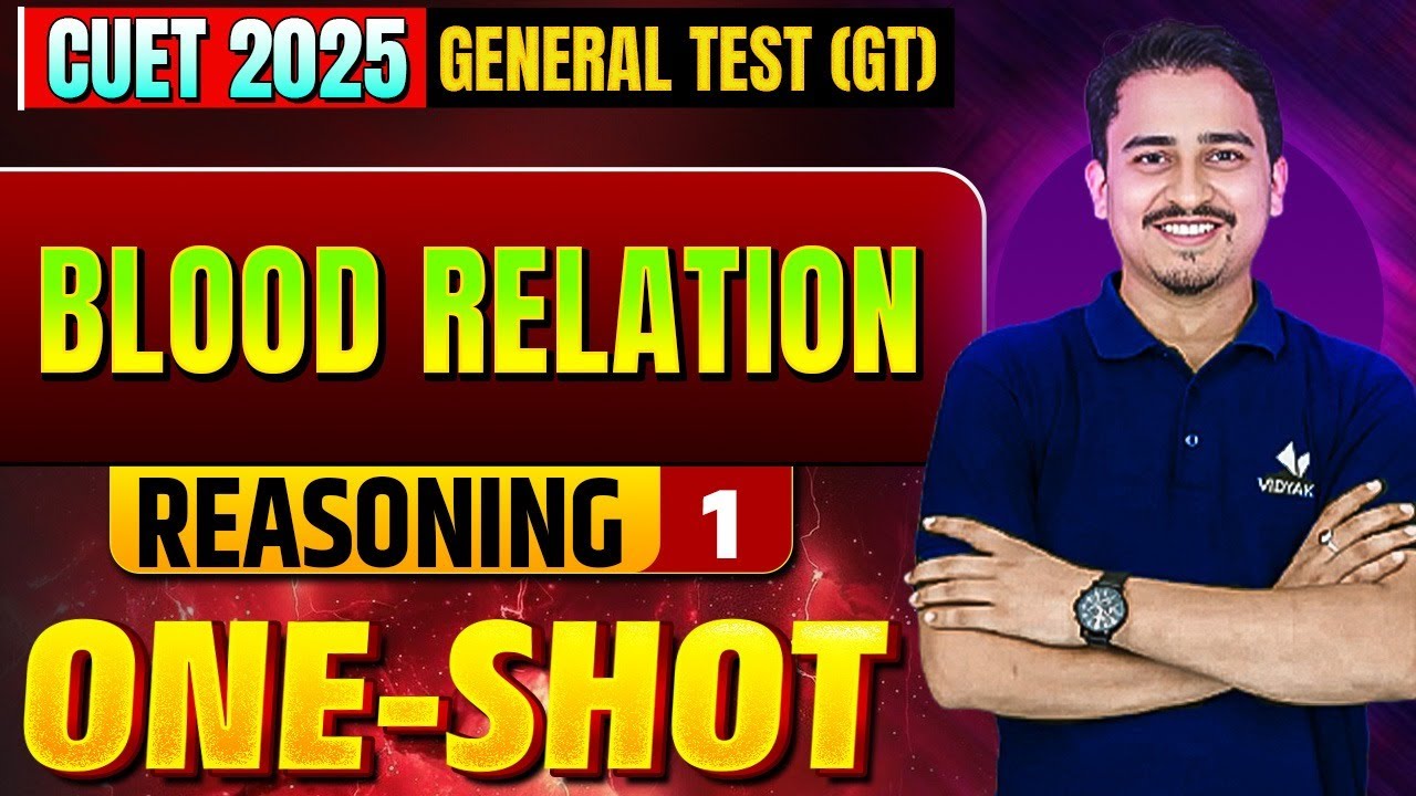 CUET 2025 General Test | Blood Relation & Logical Reasoning One Shot | Best Tricks & PYQs | Vidyakul