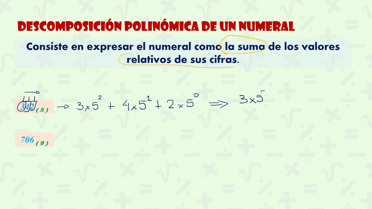 4  Descomposición polinomica de un numeral