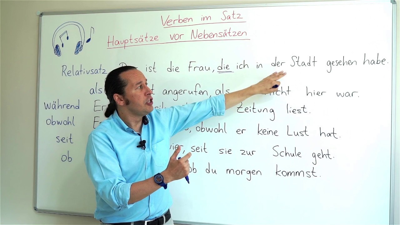 Almanca B1 Orta Seviye Ders - 56 Verben im Satz - Almanca Cümleler - Hauptsätze vor Nebensätzen