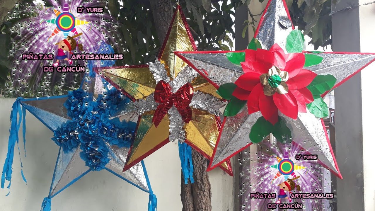 Como forrar una piñata de estrella tridimensional