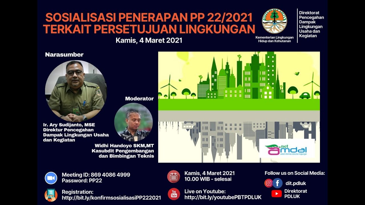 Sosialisasi PP Nomor 22 Tahun 2021 terkait Persetujuan Lingkungan