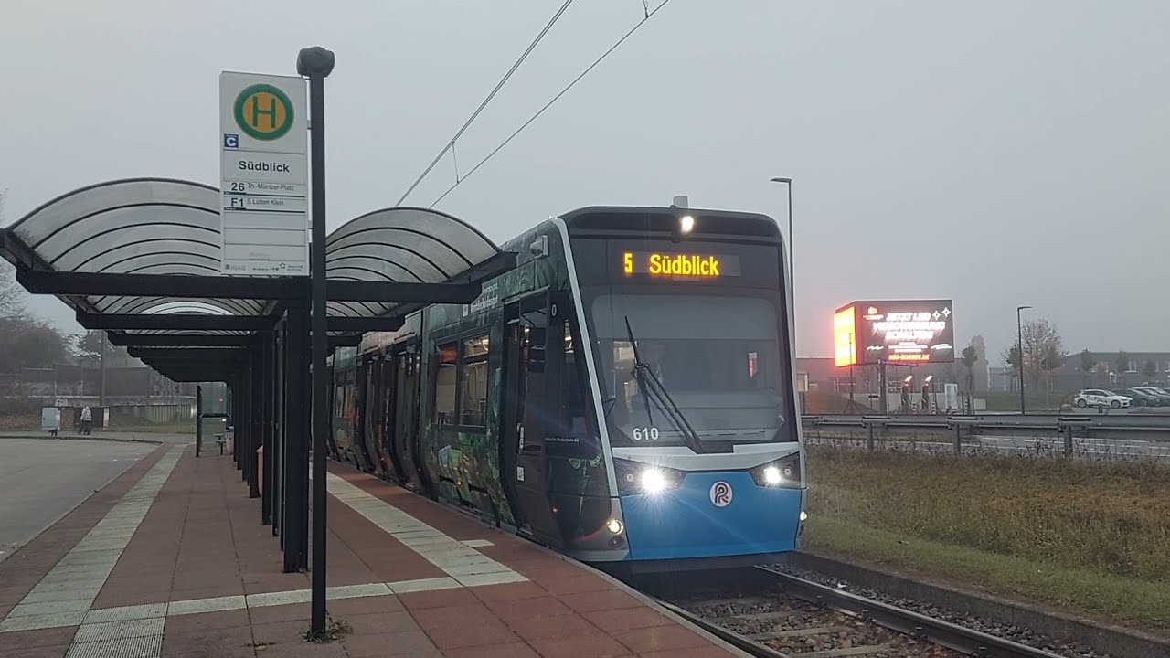 Tram Rostock | Mitfahrt auf der Kompl. 5 Von Mecklenburgerallee bis Südblick im 6N2 610