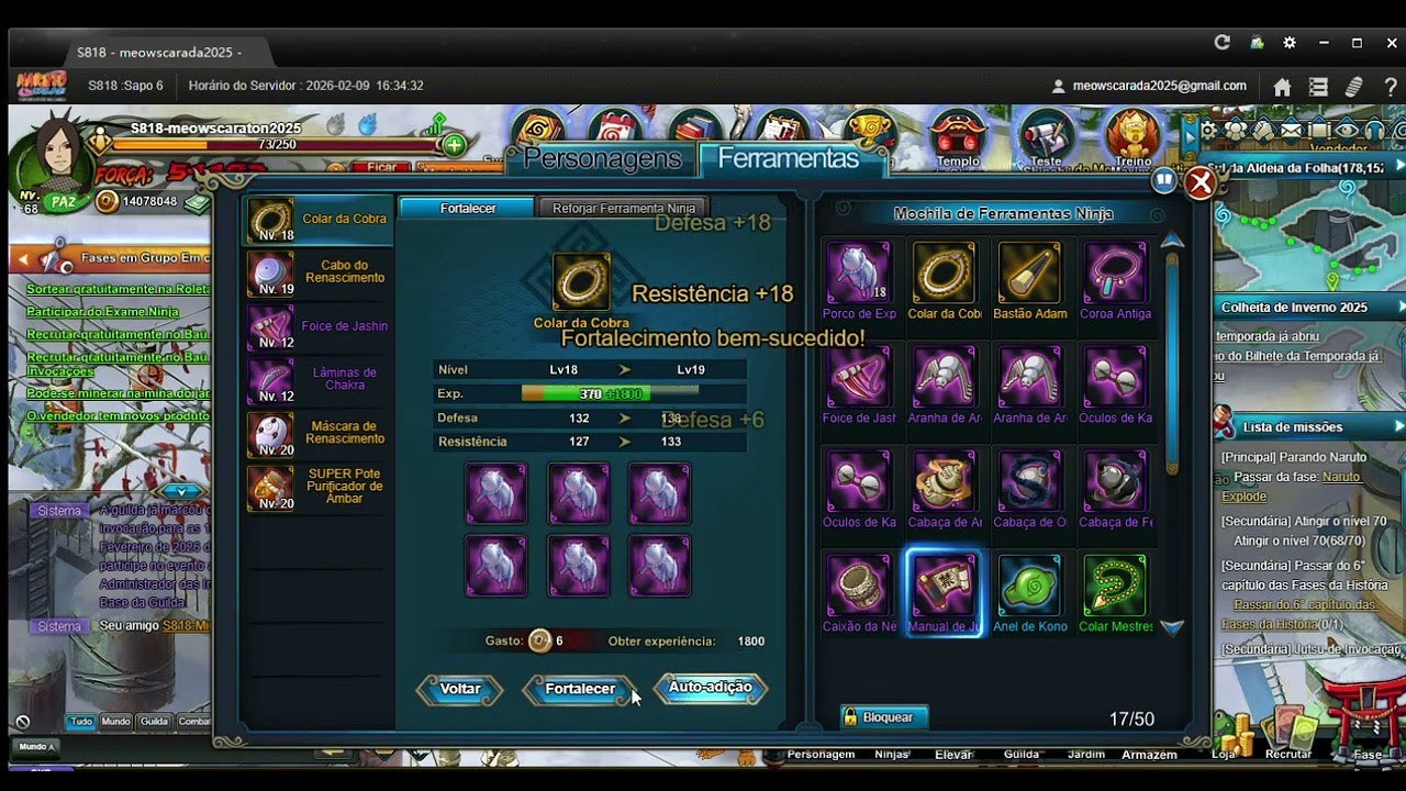 Naruto Online server sapo 6 EP:185 (AUMENTANDO A MINHA FORÇA).