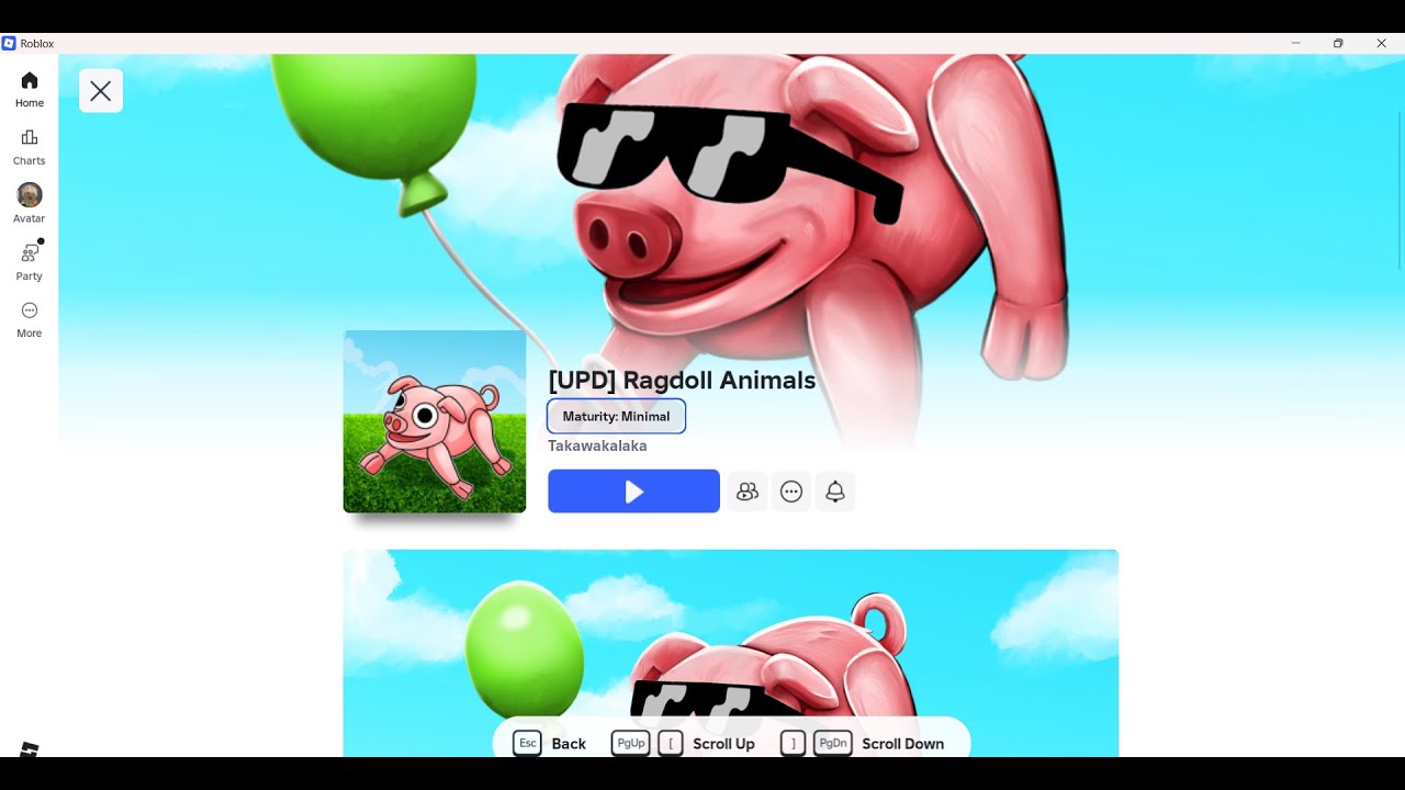 ME playing animal ragdoll in roblox