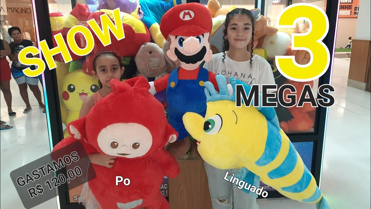 PEGAMOS TRÊS PELÚCIAS GIGANTES NA MÁQUINA DOS MEGAS URSINHOS