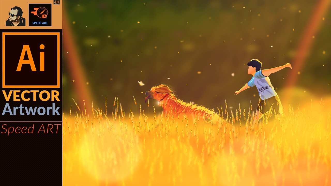 Childhood Vibes | Making a outdoor Scenery in Adobe Illustrator CC | Speed Art
