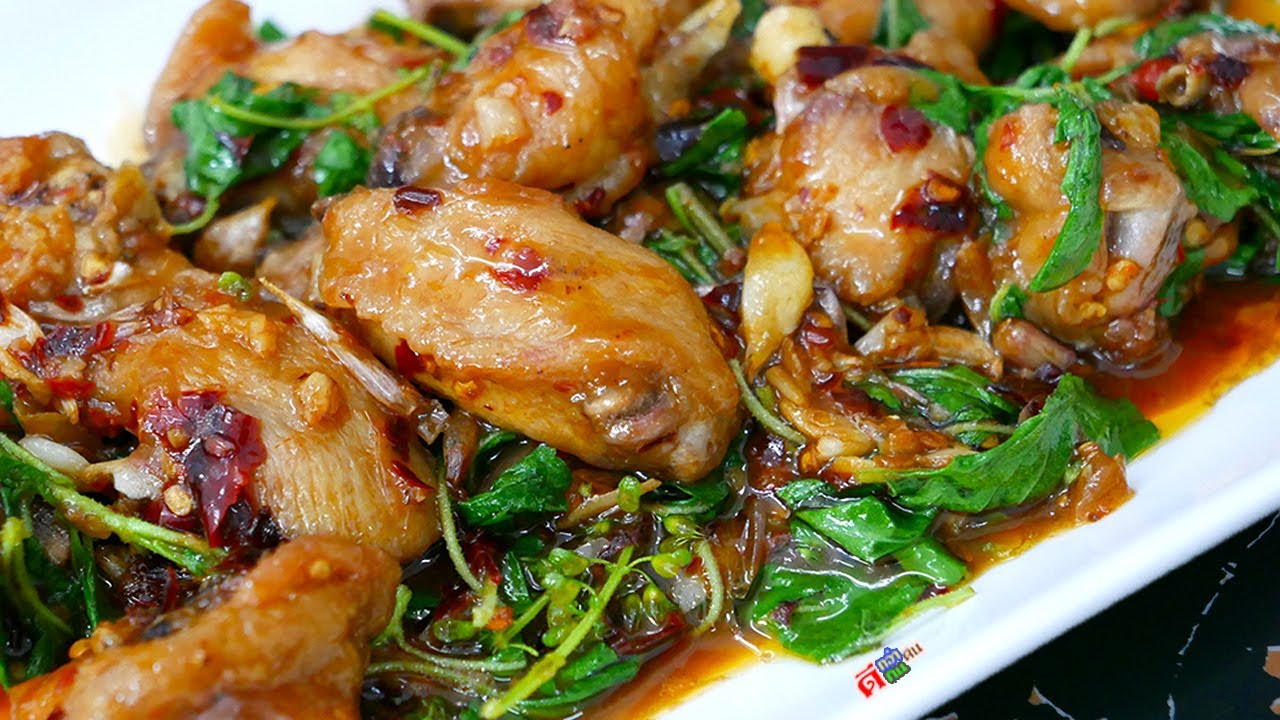 ปีกไก่ผัดกระเพราพริกแห้ง แซ่บหอม อร่อยเกินคำบรรยายแบบสุดซอยไปเลยจ้า