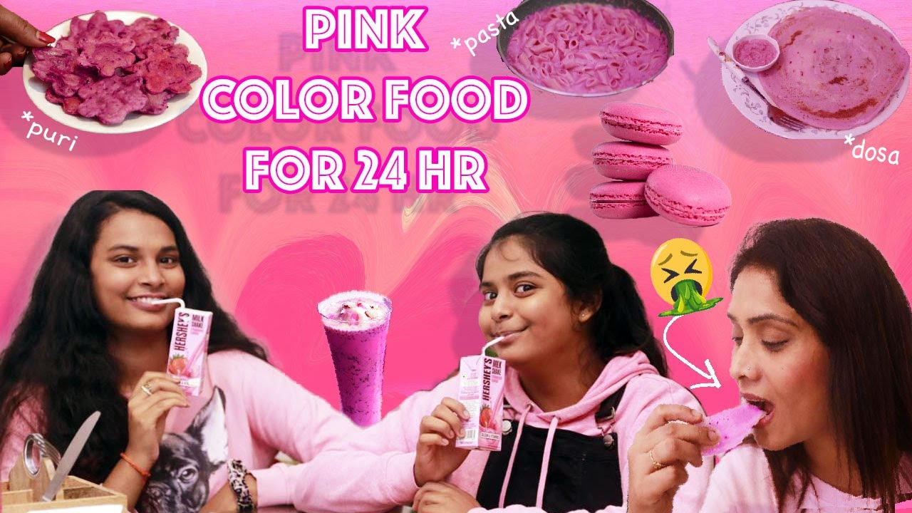 I ONLY ATE PINK FOOD FOR 24 HOURS CHALLENGEiii l Food Challenge l Asha Vlogs