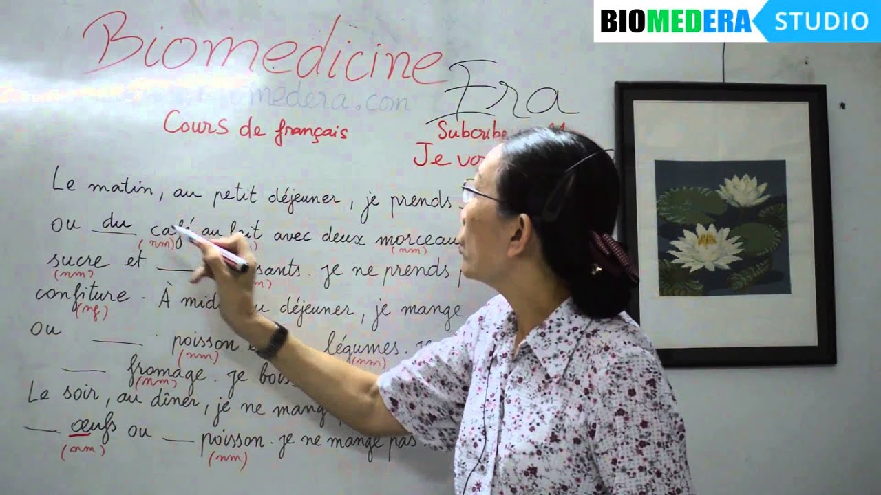 Bài 43: Bài tập sử dụng các mạo từ trong tiếng Pháp (liên quan tới bữa ăn)