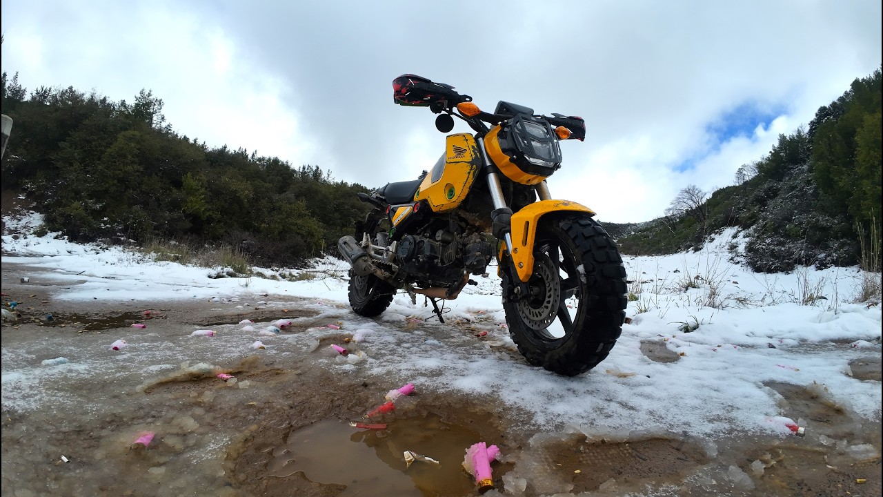 Гора Коу | Спуск по снегу | Honda Grom Dual Sport Adventure 2022 года