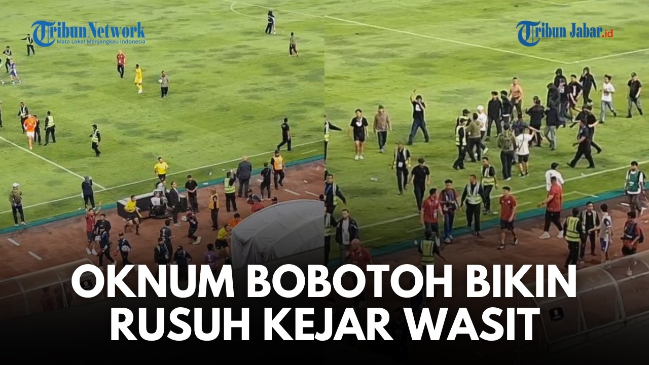 DETIK-DETIK RICUH! Momen Oknum Bobotoh Ngamuk Turun Ke lapangan Usai Laga Persib Vs Ratchaburi