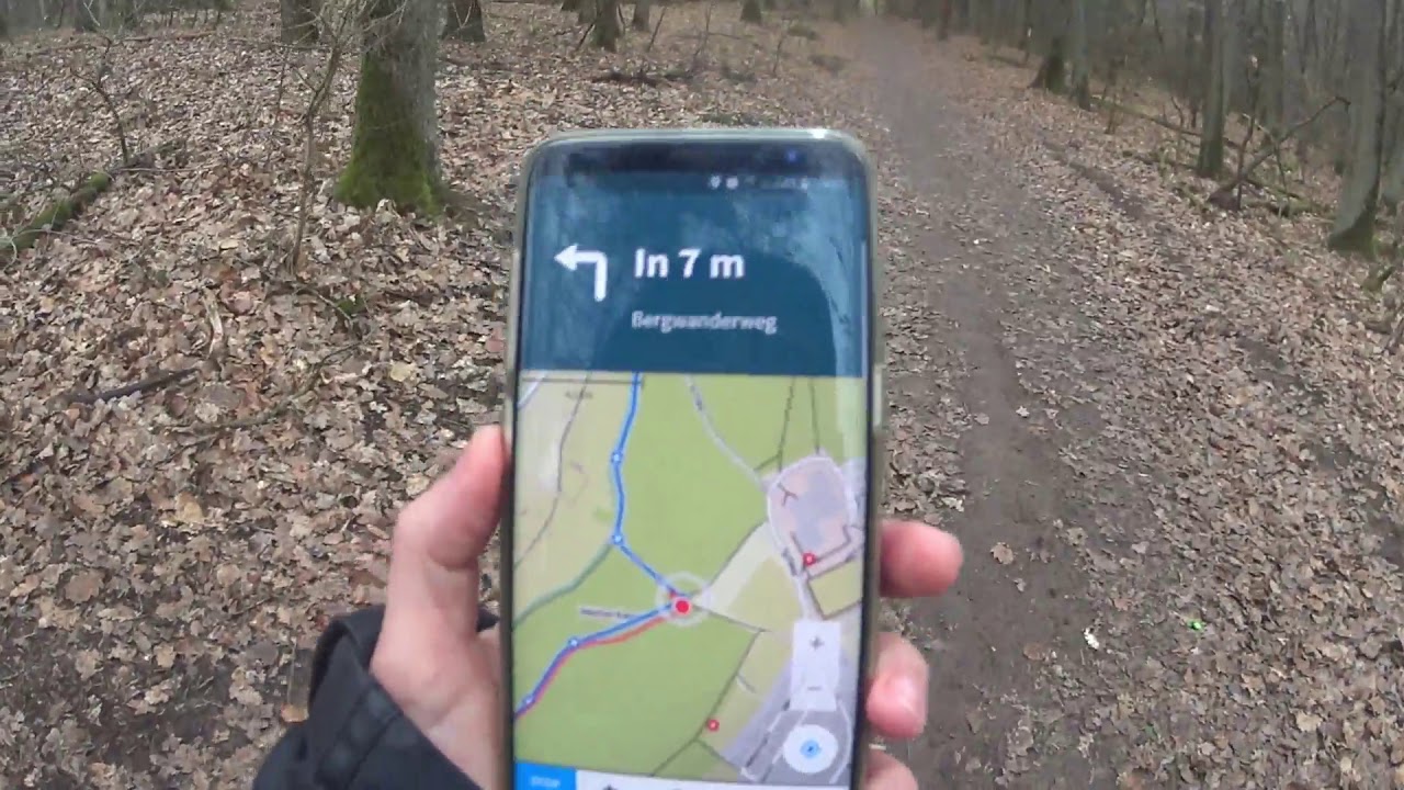 KOMOOT App Test 1 - Wandern nach einer vorgegebenen Route
