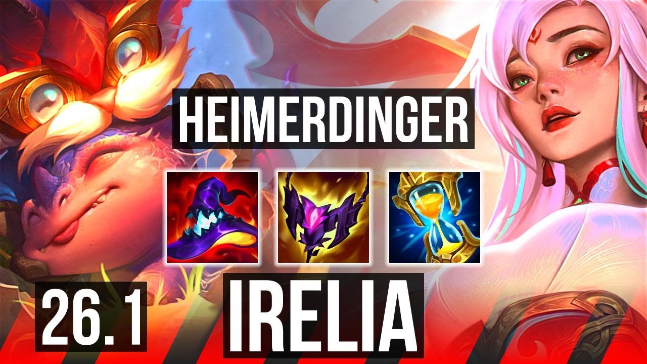 HEIMERDINGER vs IRELIA (TOP) | 58K damage, 4k gold comeback | NA Master | 26.1
