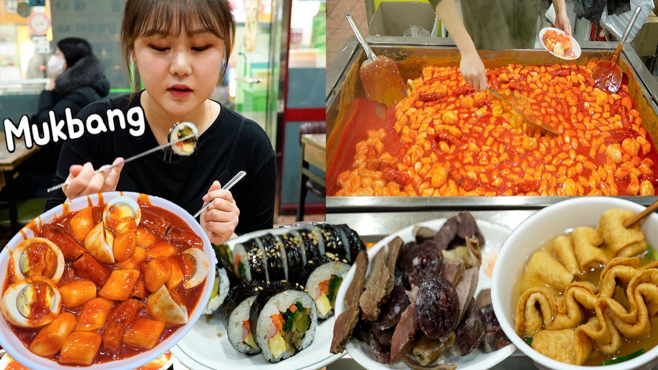 Mukbang l Tteokbokki Road!! 🥓Знаменитый ресторан Бунсик торгового центра Underground