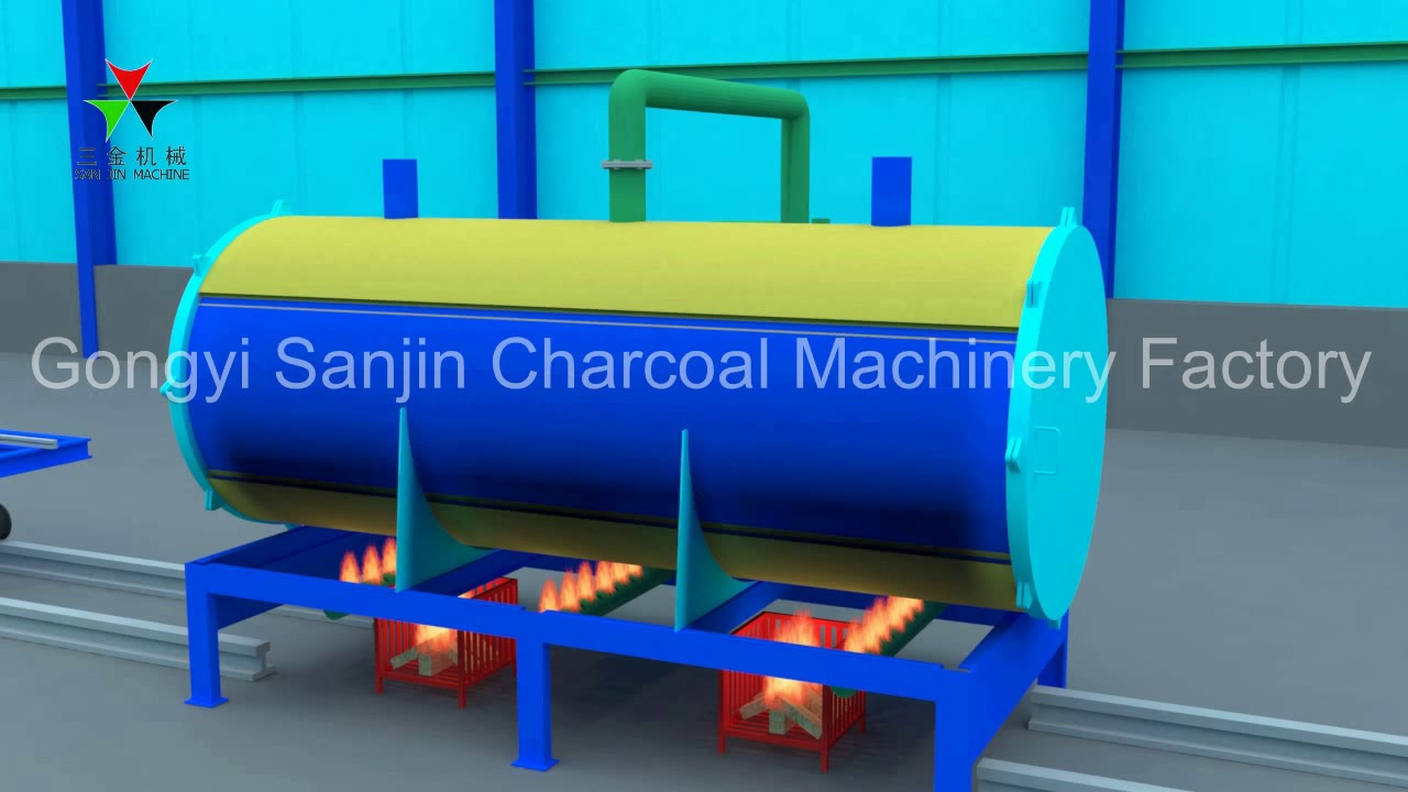 Horizontal airflow carbonization furnace