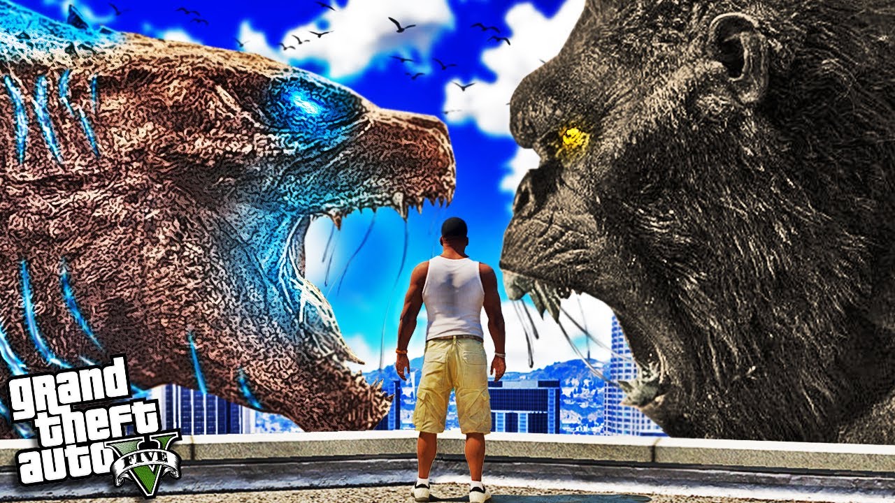 ГОДЗИЛЛА против КИНГ-КОНГА в GTA 5 (Модификации)