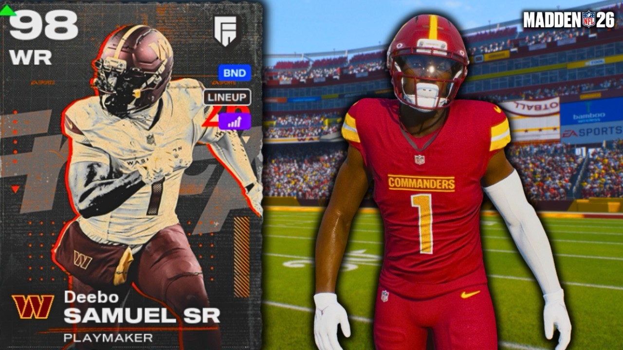 Дибо Сэмюэл доминирует в тематической команде командиров в Madden 26 Ultimate Team!