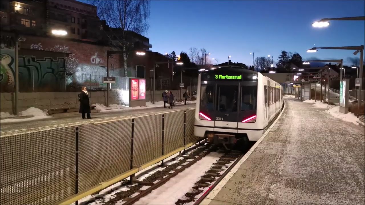 Oslo-Akershus T-bane - Linje 2ØS-3-3A-3E-3MO-X: Oppsal T-banestasjon (MO-Spesial) [4K UHD]