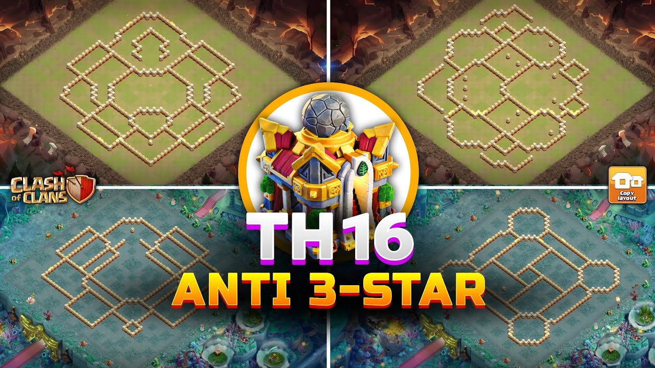 TOP 10! Town Hall 16 (Th16) War and Trophy Pushing Base | Th16 Anti 3-Star Base! Clash of Clans