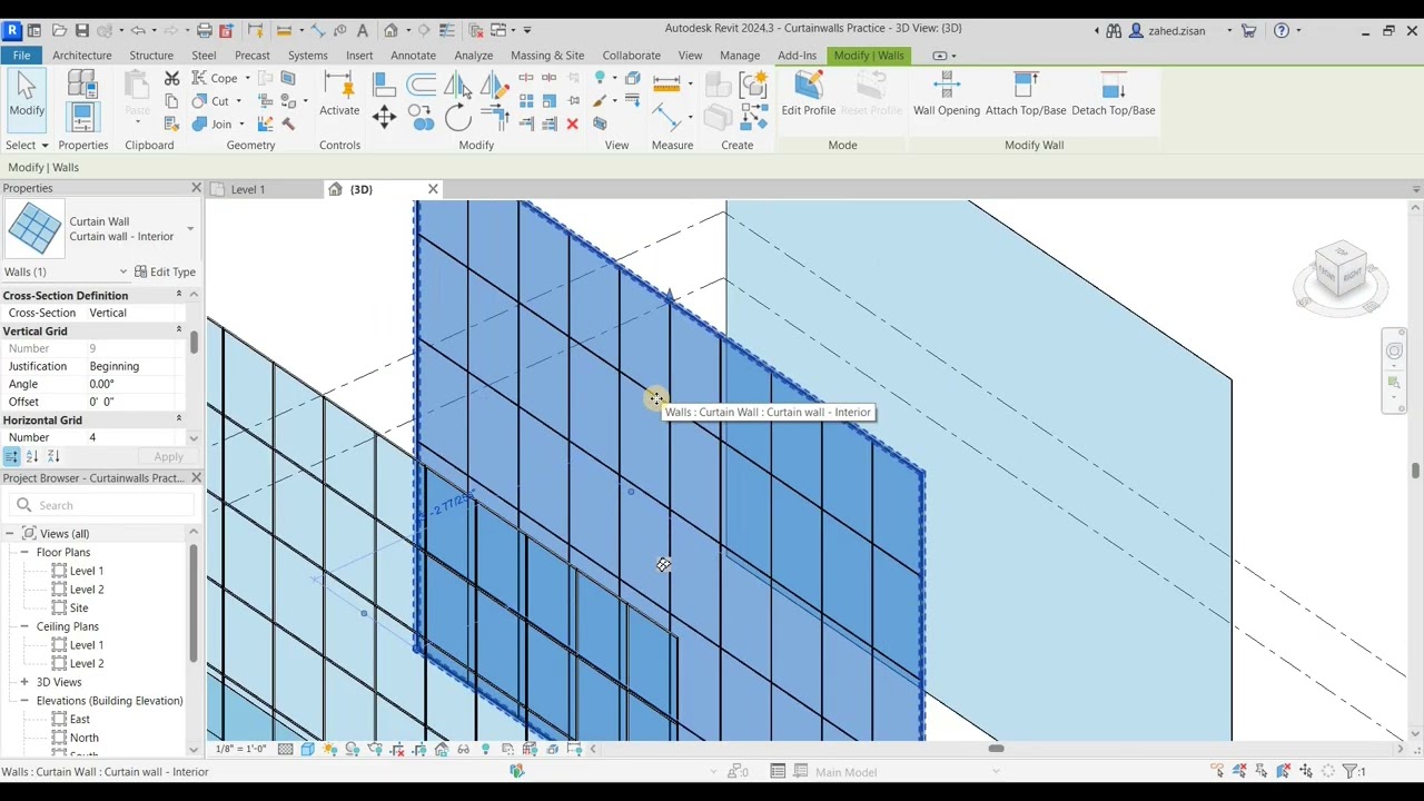 Learn How to Create Curtain Walls in Autodesk Revit – Step-by-Step!