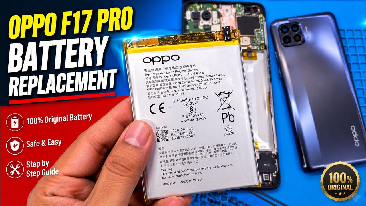 Oppo F17 Pro Battery Replacement | How to Change Oppo F17 Pro Battery #oppo #repair #how 