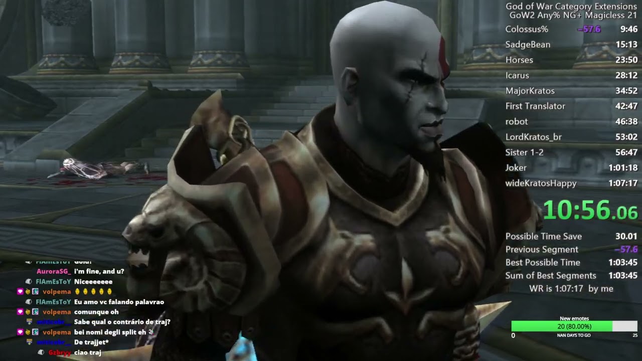 God of War II Any% NG+ Magicless in 1:01:39 (WR)