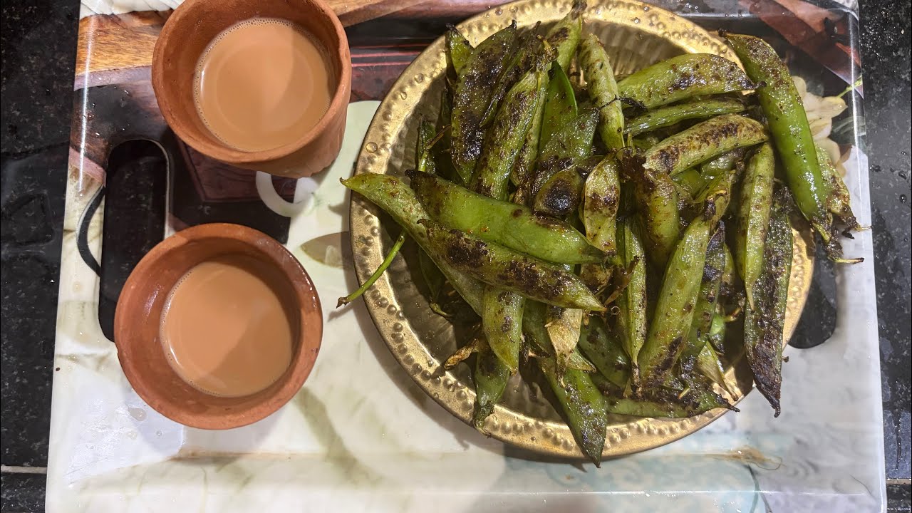 Desi kadak chai with winter special chatpata matar 