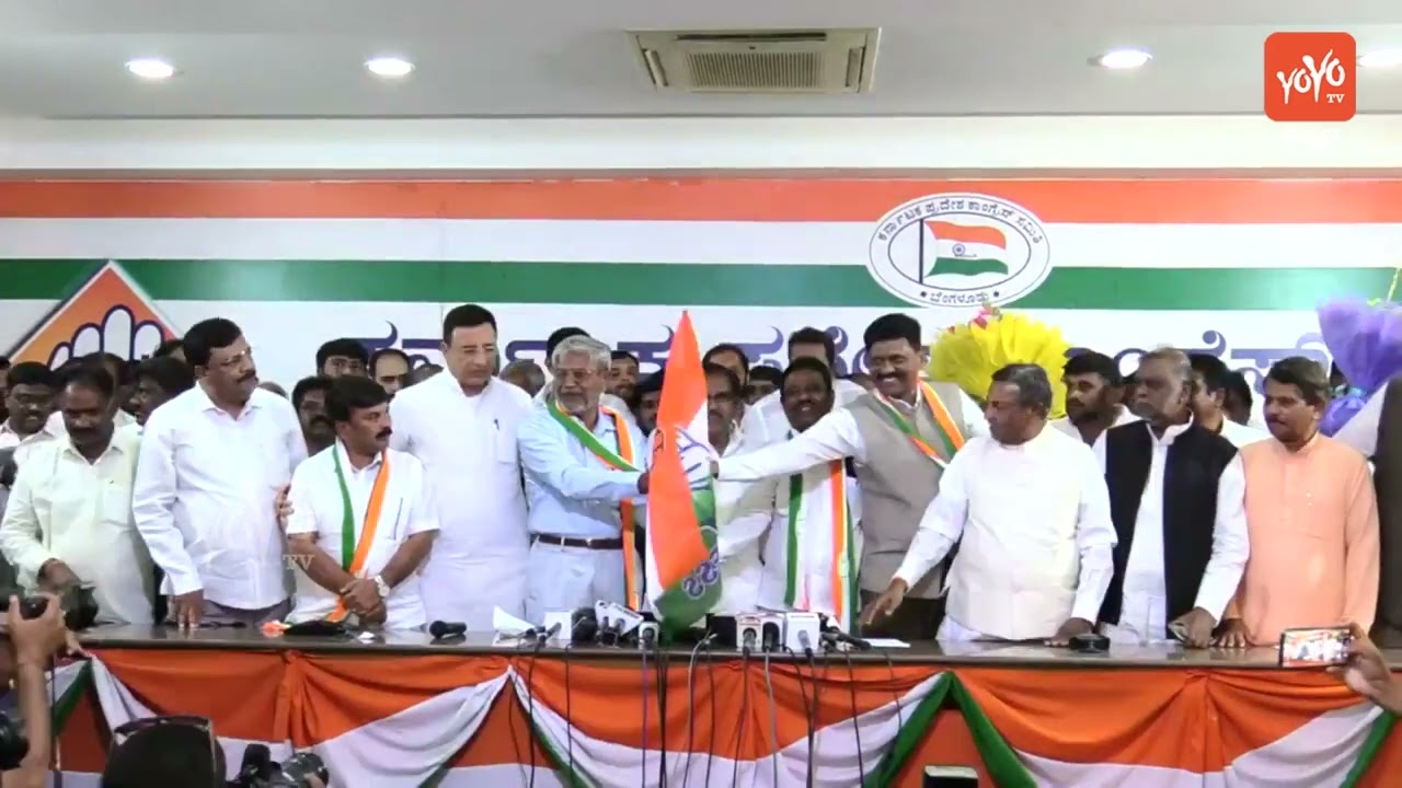 karnataka election effect : famous leaders bjp jds leaders join to congress party at kpcc bengaluru