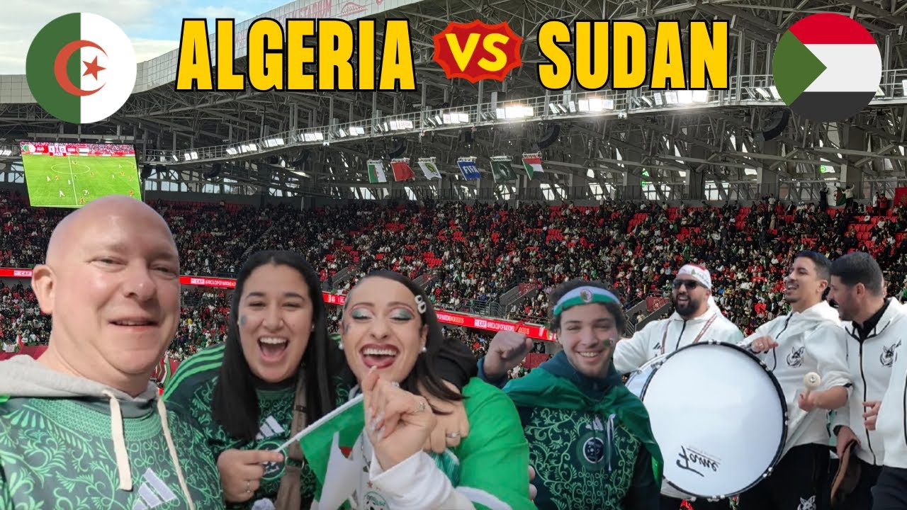 ENGLISH FAN Amongst ALGERIAN Supporters v SUDAN at AFCON in MOROCCO