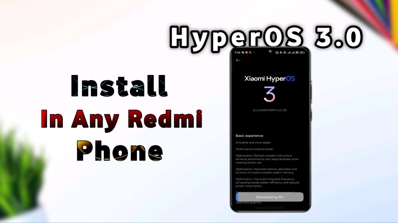 How to install HyperOS 3.0 In Any Redmi Phone || HyperOS 3.0 Update