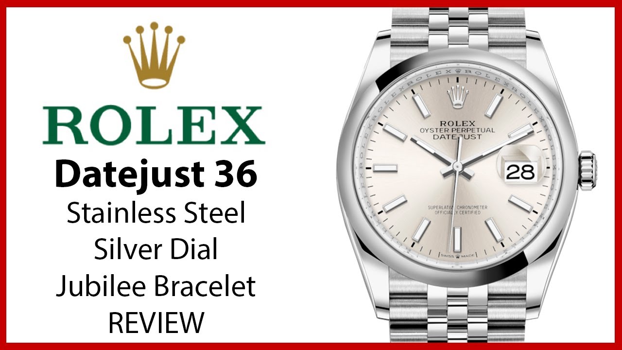 ▶Rolex Datejust 36 из нержавеющей стали с серебристым циферблатом и безелем, юбилейный браслет — ...