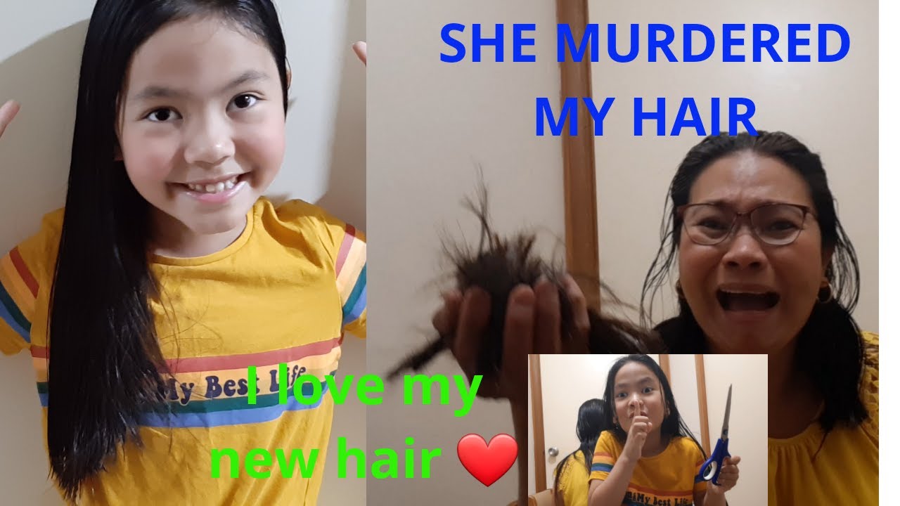 Mother and 6 yr old Daughter cut each other's hair