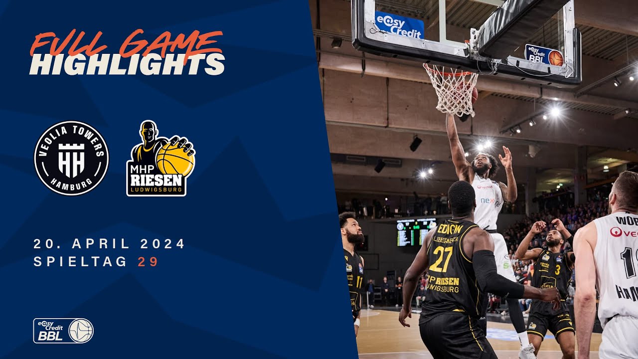 Veolia Towers Hamburg vs. MHP RIESEN Ludwigsburg - Full Game Highlights - Spieltag 29, 2023/24