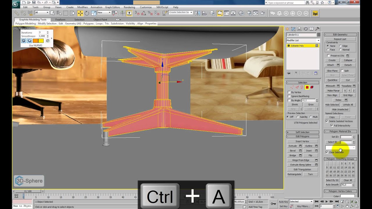 Modelling a leather chair in 3ds max - Part 5