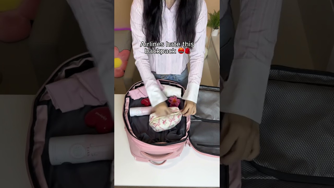 Airlines hate this carry on backpack 🤬🎒#travel #travelhacks