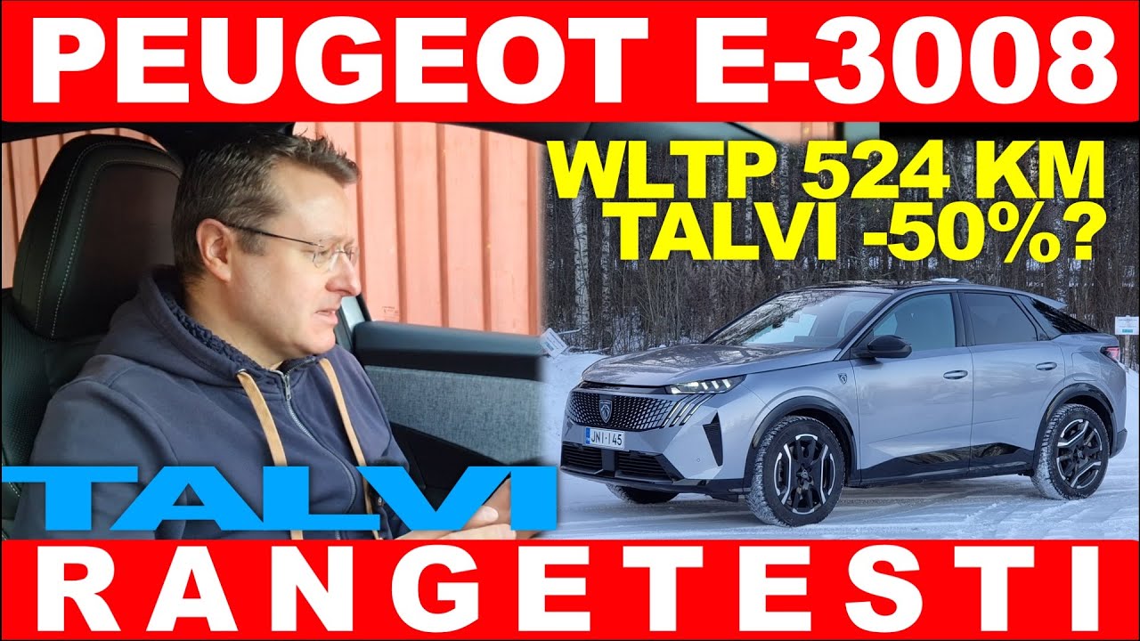 Peugeot E-3008 73 kWh TALVI RANGETESTI