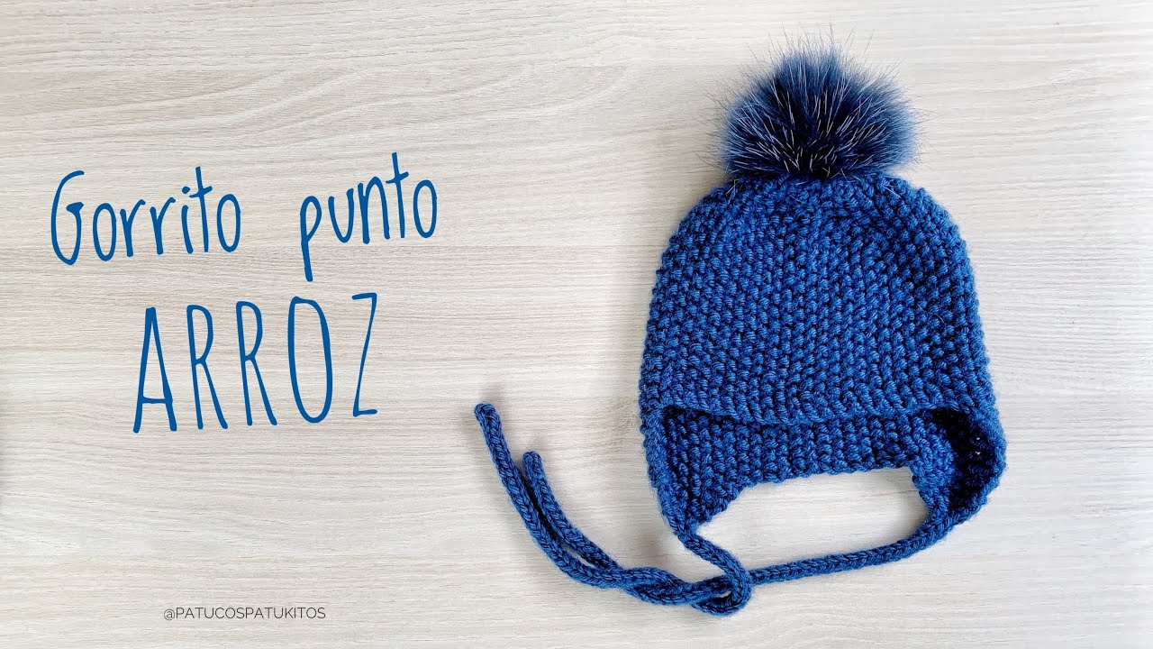 Tejemos el gorro aviador con punto arroz (podrás tejerlo para cualquier edad)