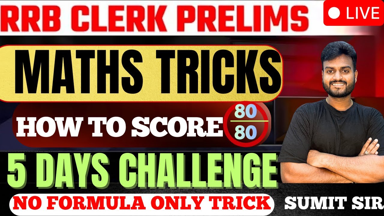 HOW TO SCORE FULL MARKS IN RRB CLERK PRACTICE TEST  || DAY 2|| 5 DAYS CHALLENGE  by SUMIT SIR