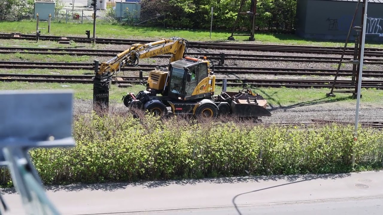 Varberg Östra vägen borttagning räls klippning 2025 05 07 06819
