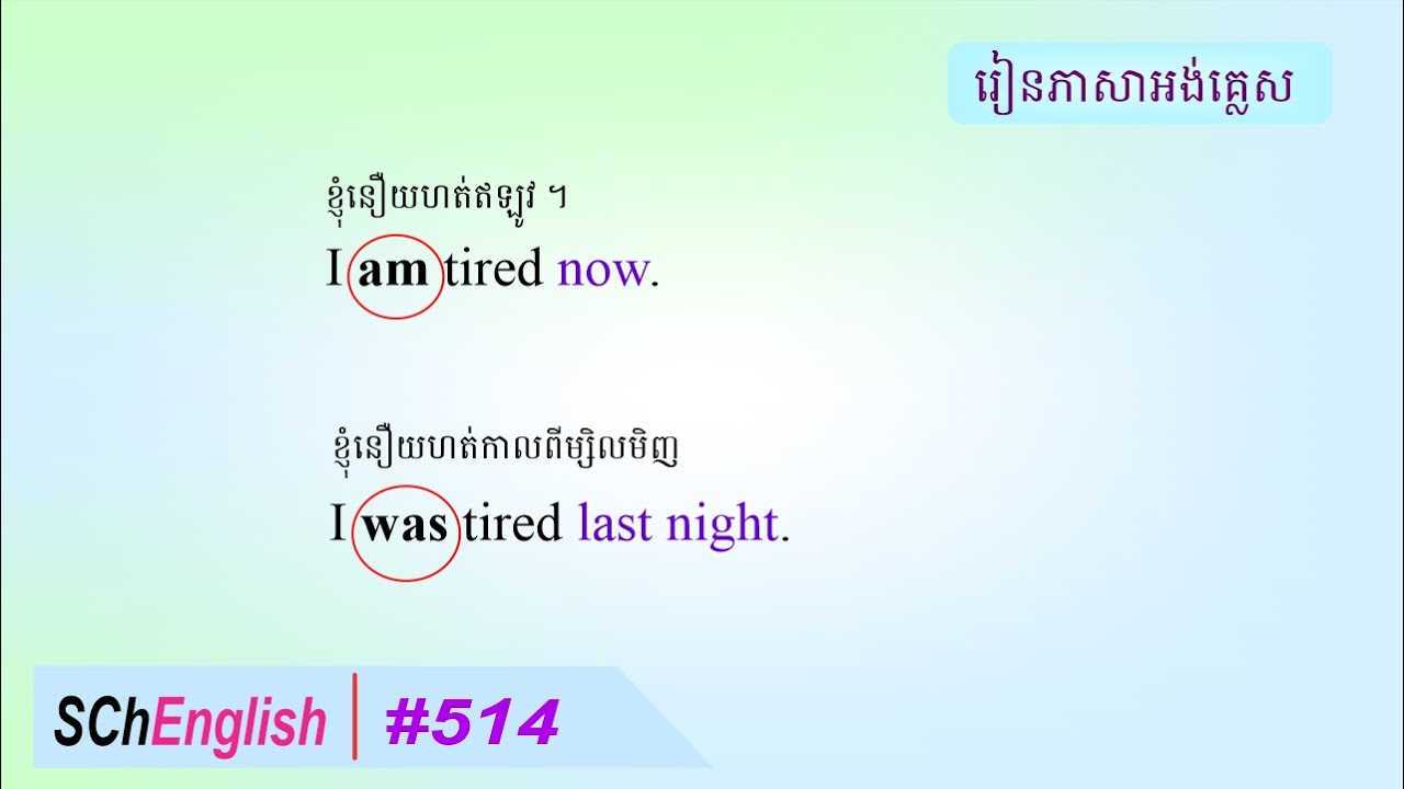 Compare To Be in Present & Past​, SChEnglish