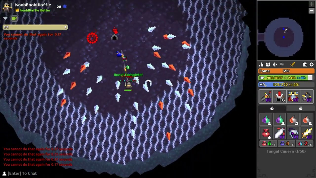 (rotmg testing) Solo Fungal + Crystal Cavern WR (7:30)