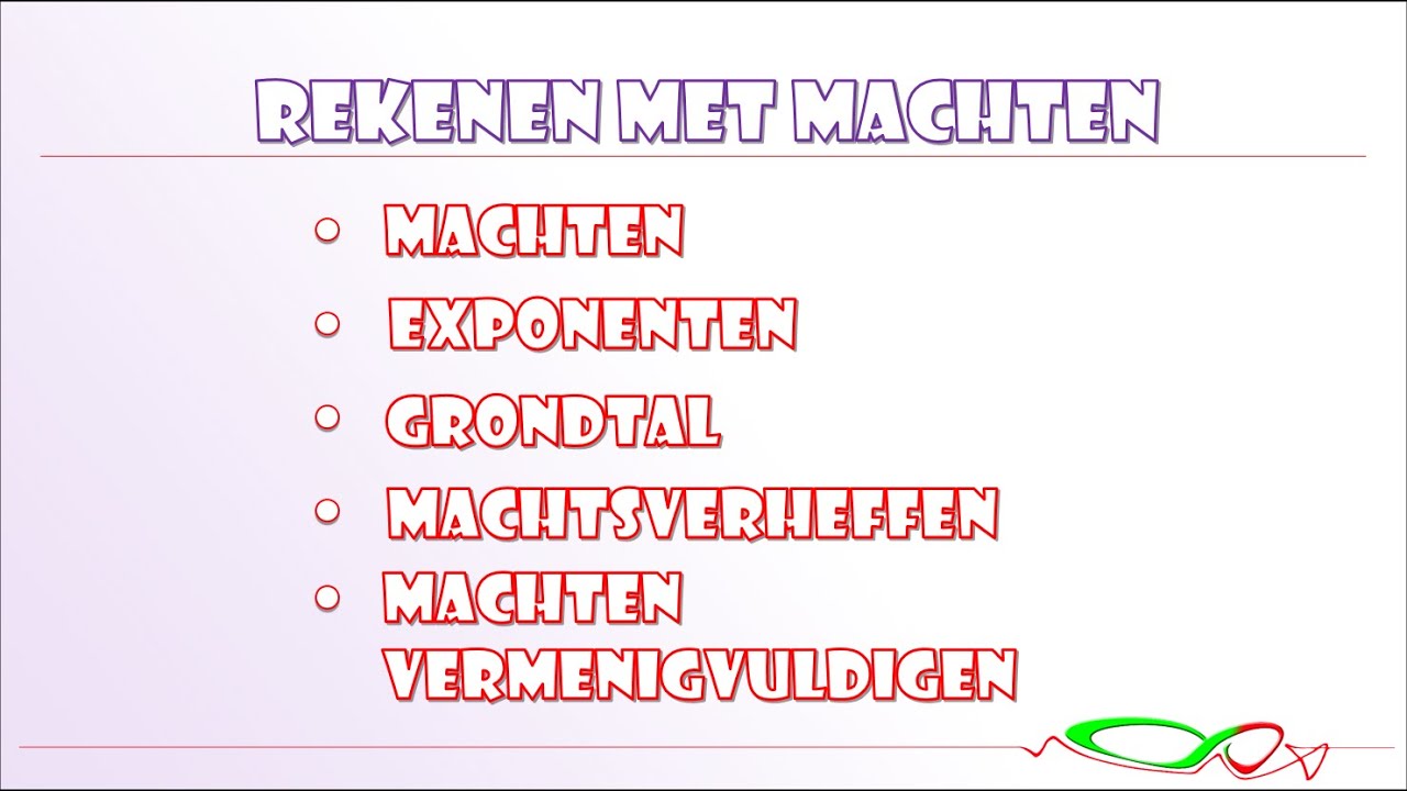 Wiskunde - Rekenen met machten - machten vermenigvuldigen