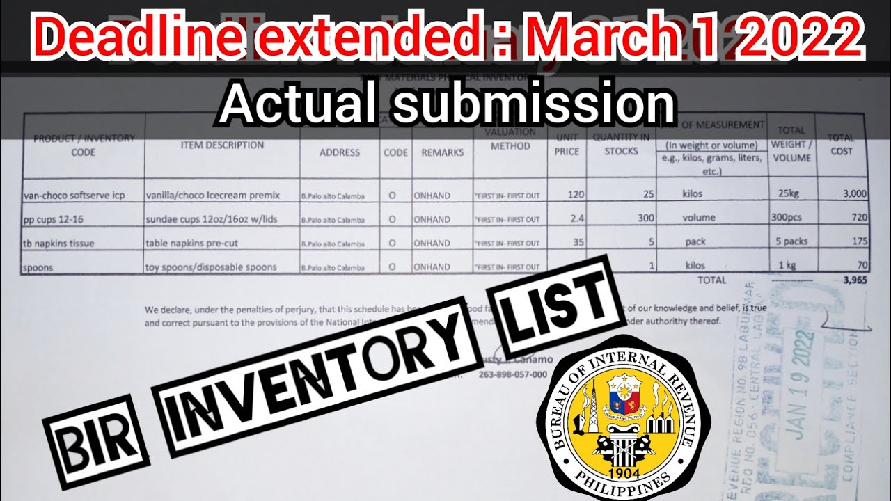 How to make BIR Inventory List? very simple and easy 2021 #bir #inventorylist #sworndeclaration